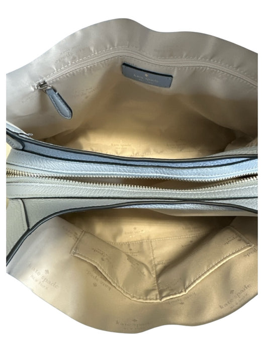 Kate Spade Blue & White Leather Snake Embossed Shoulder Strap Magnetic Close Bag Blue & White