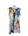 Karl Lagerfeld Size 6 White & Multi Polyester Floral Back Zip Sleeveless Dress White & Multi / 6