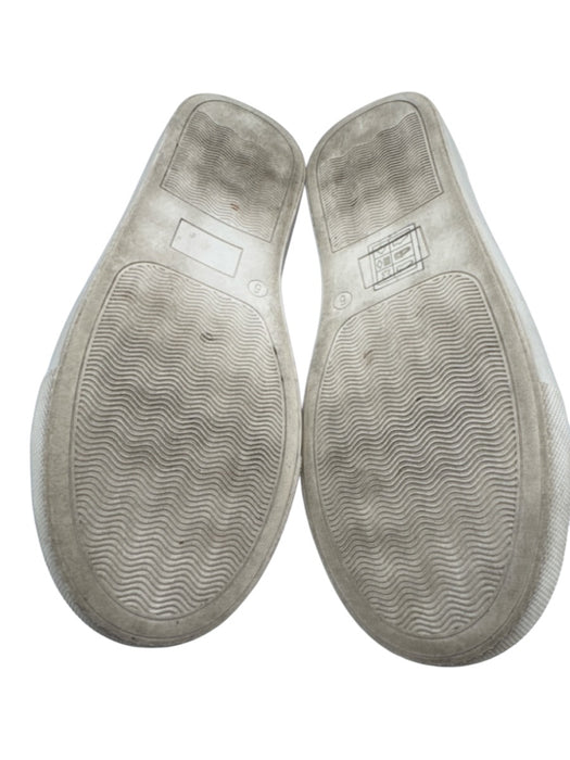 Karl Lagerfeld Shoe Size 37 White & Multi Leather Upper Metallic Stripe Sneakers White & Multi / 37