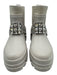 Karl Lagerfeld Shoe Size 6 White & Silver Rubber Round Toe Rhinestone Booties White & Silver / 6