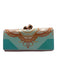 Ted Baker Turquoise & Pink Fold Over Print Rhinestone Twist Lock Wallets Turquoise & Pink