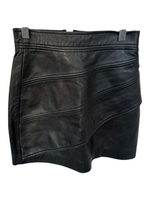 C/Meo Collective Size XXS Black Leather Back Zip Mini Skirt Black / XXS