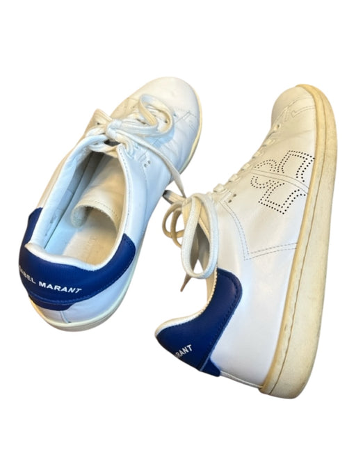 Isabel Marant Shoe Size 39 White & Blue Leather Lace Up Athletic Sneakers White & Blue / 39