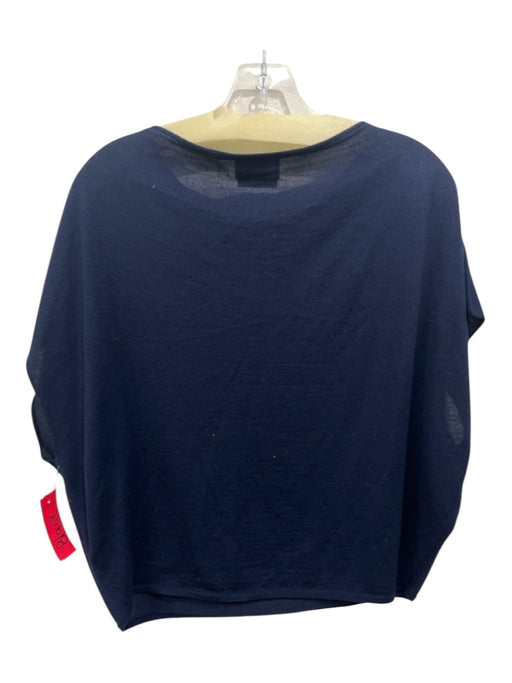 St. John Size M Navy Blue Wool & Silk Knit Top Navy Blue / M