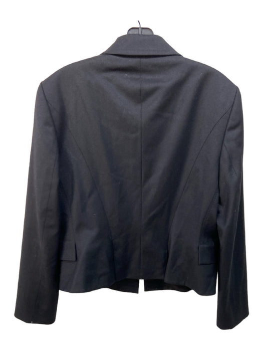 Boss Size 10 Black Wool Long Sleeve Buttons Collar Crop Jacket Black / 10