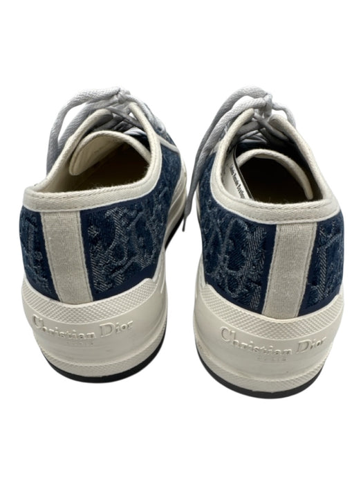 Christian Dior Shoe Size 39 Blue Textile & Leather Monogram Lace Up Denim Shoes Blue / 39
