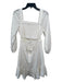 Veronica Beard Size 8 White Cotton Eyelet smocked Ruffle Detail Dress White / 8