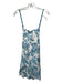 Alice + Olivia Size 8 Teal & White Viscose Paisley All Over Print Dress Teal & White / 8