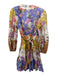 Zimmermann Size S / 1 Purple, Yellow, Orange Cotton Floral Wrap Dress Purple, Yellow, Orange / S / 1