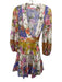 Zimmermann Size S / 1 Purple, Yellow, Orange Cotton Floral Wrap Dress Purple, Yellow, Orange / S / 1