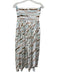 A.L.C. Size 4 Blue, Brown, White Cotton Strapless Tie Dye Pleated Bust Dress Blue, Brown, White / 4