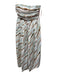 A.L.C. Size 4 Blue, Brown, White Cotton Strapless Tie Dye Pleated Bust Dress Blue, Brown, White / 4