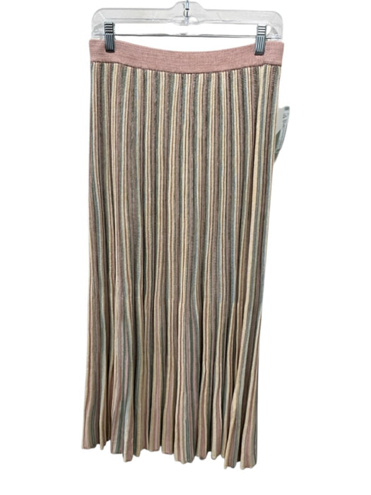 Zimmermann Size 1 Pink, Yellow & Green Viscose Blend Ribbed Elastic Waist Skirt Pink, Yellow & Green / 1