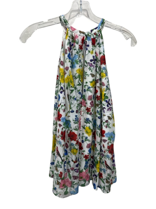 Alice + Olivia Size S White & Multi Silk Blend floral print Sleeveless Top White & Multi / S