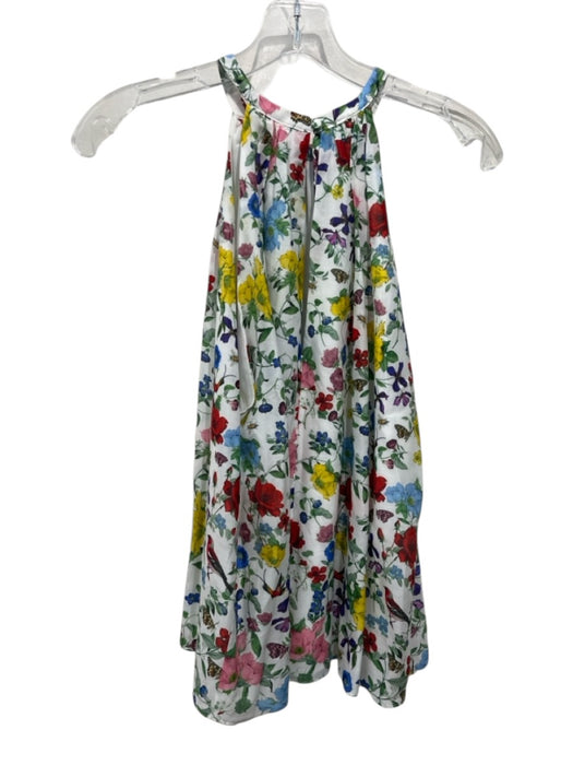 Alice + Olivia Size S White & Multi Silk Blend floral print Sleeveless Top White & Multi / S