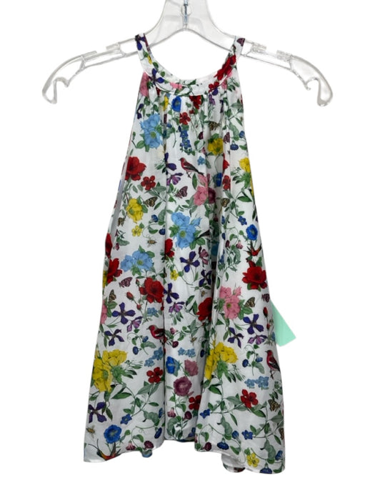 Alice + Olivia Size S White & Multi Silk Blend floral print Sleeveless Top White & Multi / S
