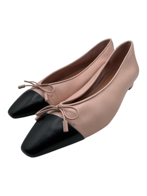 Aquazzura Shoe Size 38.5 Pink Leather Cap Toe Bow Tie Flat Shoes Pink / 38.5