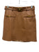 L'agence Size 4 Brown Polyurethane Zip Back Gold Hardware Faux Leather Skirt Brown / 4