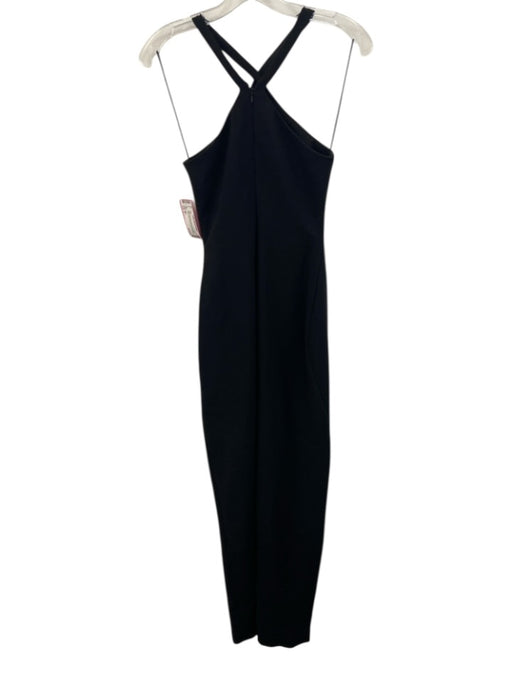 Likely Size 2 Black Polyester & Rayon Sleeveless Halter Neck Cut Out Gown Black / 2