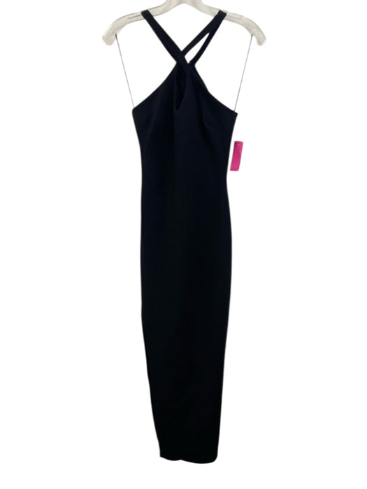 Likely Size 2 Black Polyester & Rayon Sleeveless Halter Neck Cut Out Gown Black / 2