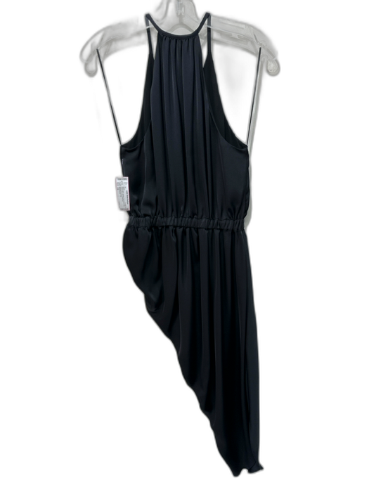 Ramy Brook Size XS Black Satin Surplice Racerback Midi Dress Black / XS