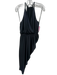 Ramy Brook Size XS Black Satin Surplice Racerback Midi Dress Black / XS