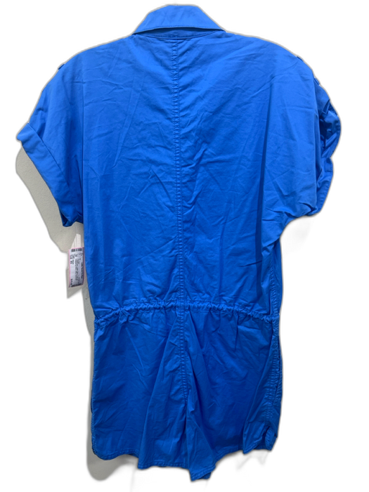 Pistola Size XS Cobalt Blue Cotton Blend Front Zip Drawstring Waist Romper Cobalt Blue / XS