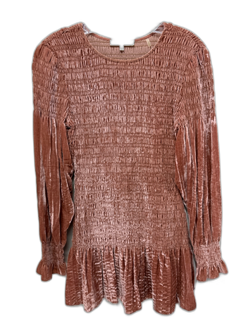 Loveshackfancy Size XS Blush Pink Polyester Velvet smocked Drop Waist Dress Blush Pink / XS