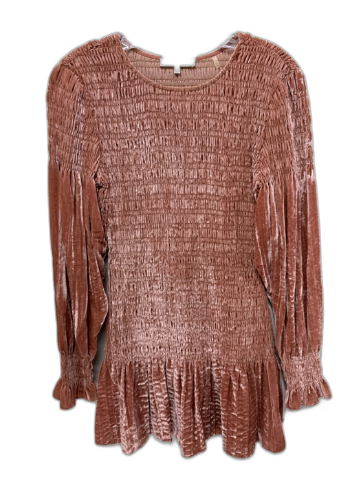 Loveshackfancy Size XS Blush Pink Polyester Velvet smocked Drop Waist Dress Blush Pink / XS