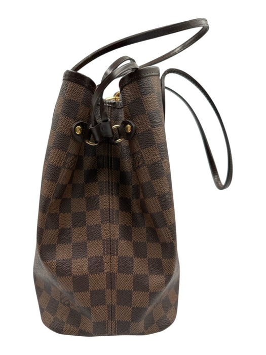 Louis Vuitton Brown Coated Canvas Damier Ebene Leather Accents Two Strap Bag Brown / MM