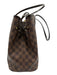 Louis Vuitton Brown Coated Canvas Damier Ebene Leather Accents Two Strap Bag Brown / MM