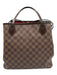 Louis Vuitton Brown Coated Canvas Damier Ebene Leather Accents Two Strap Bag Brown / MM