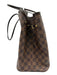 Louis Vuitton Brown Coated Canvas Damier Ebene Leather Accents Two Strap Bag Brown / MM