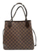 Louis Vuitton Brown Coated Canvas Damier Ebene Leather Accents Two Strap Bag Brown / MM