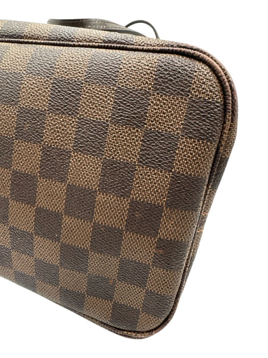 Louis Vuitton Brown Coated Canvas Damier Ebene Leather Accents Two Strap Bag Brown / MM
