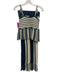 Moon River Size S Cream White & Navy Blue Cotton Blend Knit Striped Skirt Set Cream White & Navy Blue / S