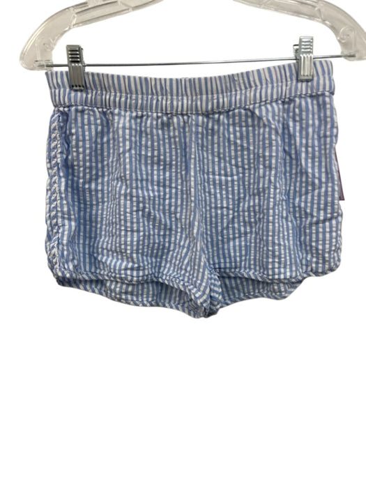Lake Size XS Blue & White Cotton Elastic Waistband Seersucker Striped Short Set Blue & White / XS