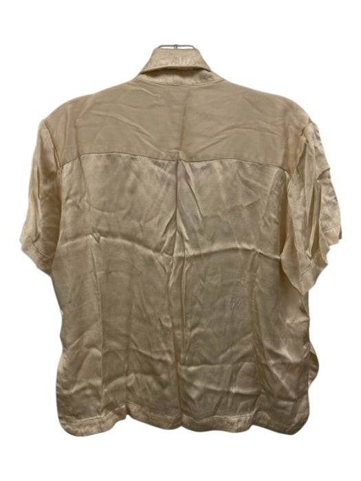 Shona Joy Size S Champagne Beige Lenzing Blend Satin Button Up Pajama Short Set Champagne Beige / S