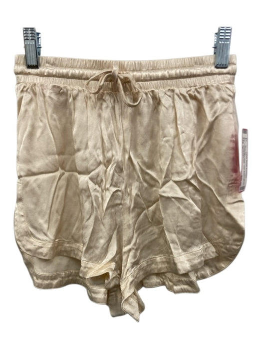 Shona Joy Size S Champagne Beige Lenzing Blend Satin Button Up Pajama Short Set Champagne Beige / S