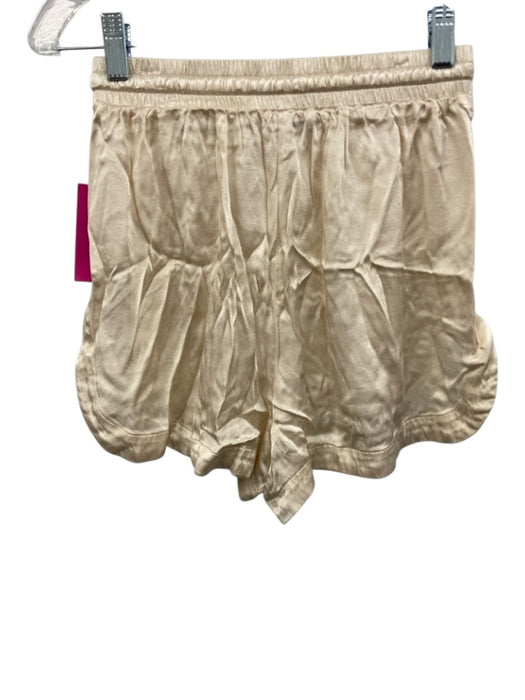 Shona Joy Size S Champagne Beige Lenzing Blend Satin Button Up Pajama Short Set Champagne Beige / S