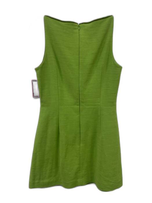 Antonio Melani Size 4 Green Cotton Blend Sleeveless Keyhole Front Darted Dress Green / 4