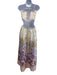 Zimmermann Size 1 White, Purple & Pink Linen Scalloped Edge Cutout Floral Dress White, Purple & Pink / 1