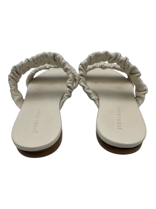 Jenni Kayne Shoe Size 36 Cream White Leather Upper Scrunch Detail Mule Sandals Cream White / 36