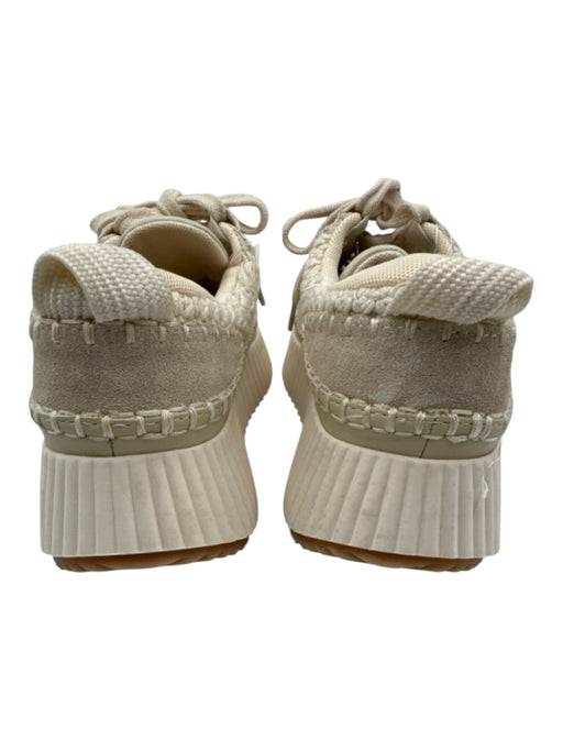 Dolce Vita Shoe Size 7 Cream White textile upper Knit Suede Detail Sneakers Cream White / 7