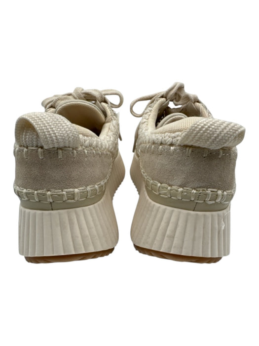Dolce Vita Shoe Size 7 Cream White textile upper Knit Suede Detail Sneakers Cream White / 7