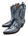 Miron Crosby Shoe Size 6.5 Blue Leather Upper Metallic Embroidered Design Boots Blue / 6.5
