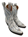 Miron Crosby Shoe Size 6 White, Blue & Beige Leather Upper Cowboy Mid Calf Boots White, Blue & Beige / 6