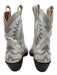 Miron Crosby Shoe Size 6 White, Blue & Beige Leather Upper Cowboy Mid Calf Boots White, Blue & Beige / 6