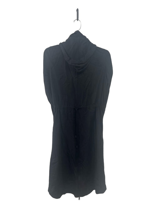 Blanc Noir Size XS Black Tencel Hood Zip & Snap Front Long Sleeve Jacket Black / XS
