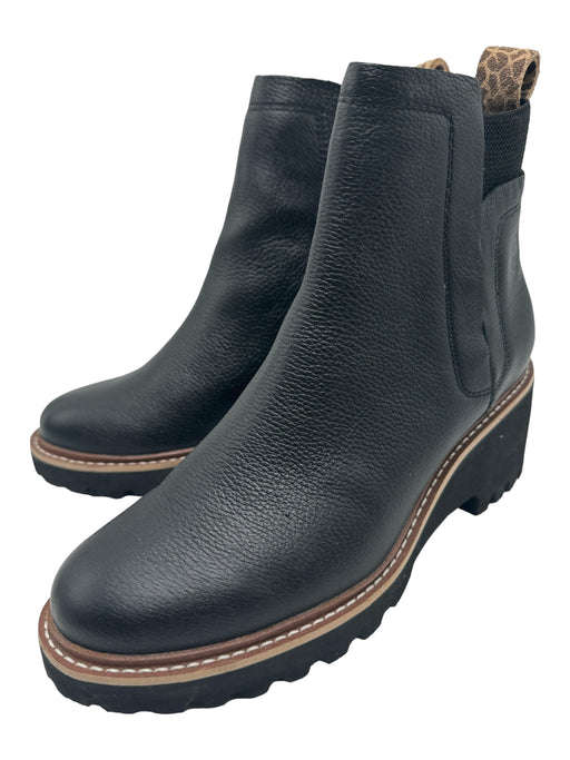 Dolce Vita Shoe Size 6.5 Black & Tan Leather Wedge Chelsea Booties Black & Tan / 6.5